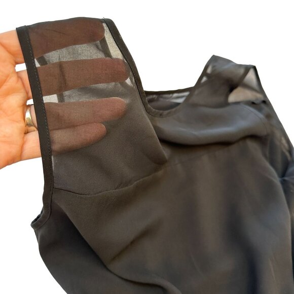 Sisley Color Block Pleated Asymmetrical Midi Dress Black US Size 8 Lined - Picture 15 of 15